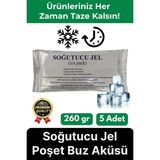 Svein Premium Güvenli Malzeme Dayanıklı Yolculuk Seyahat Yiyecek Soğutucu Jel Poşet Buz Aküsü 260GR 5 Adet - Beyaz