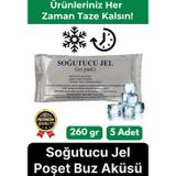 Svein Premium Güvenli Malzeme Dayanıklı Yolculuk Seyahat Yiyecek Soğutucu Jel Poşet Buz Aküsü 260gr 5 Adet