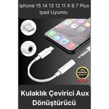 Svein Premium Iphone 15 14 13 12 11 x 8 7 Plus Ipad Kulaklık Uyumlu Lightning Aux Çevirici Dönüştürücü - Beyaz