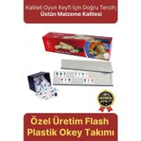 Svein Premium Kaliteli Eğlence Hobi Çizilmeye Dayanıklı Silinebilir Büyük Boy Flash Plastik Okey Takımı