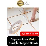 Svein Premium Kendinden Yapışkanlı Gold Sarı Renk Fayans Derz Arası Izolasyon Bandı Dekoratif Bant 0,5 cm