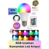 Svein Premium RGB Uzaktan Kumandalı Çok Renkli Led Ampul E27 800lm 9w Gün Işığı 16 Renk Tasarruflu Işık