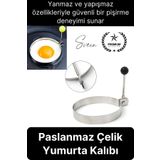 Svein Premium Yanmaz Yapışmaz Paslanmaz Metal Yuvarlak Omlet Krep Kalıbı Tava Sahanda Yumurta Pankek