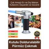 Svein Profesyonel 1300 Derece Sıcaklık Veren Kamp Mangal Tatlı Kömür Gaz Doldurulabilir Alev Pürmüz Çakmak