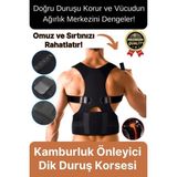 Svein Profesyonel Ortopedik Omurga Sırt Bel Kas Fıtık Dik Duruş Korsesi - Siyah
