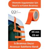 Svein #sabitlemebandı Iz Bırakmaz Turuncu Geçici Aksesuar Sabitleme Bandı 45MM x 25M Oto Cam Montaj Spoiler Çıta Plaka Anten Koruma Boya Dostu Güçlü Yapışkan Transfer Maskeleme Uygulama Rulosu