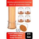 Svein #sandalye Keçeli Şeffaf Silikon Zemin Koruyucu Sandalye Masa Ayağı Parke Çizmez 8'li Set Kılıf Esnek - diğer