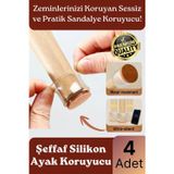 Svein #sandalye Sessiz Sürtünme Çizilme Önleyici Keçeli Şeffaf Silikon Sandalye Ayak Koruma Pedi 4 Adet