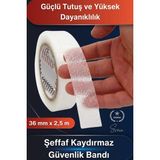 Svein #şeffafkaydırmaz Şeffaf Kaydırmaz Güvenlik Bandı 36 mm x 2,5 Metre Merdiven Zemin Küvet Banyo Fayans Havuz Kenarı Kaymaz Bant Kendinden Yapışkanlı Şeffaf Kaymayı Önleyici Koruyucu Şerit Ev Ofis Işyeri