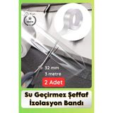Svein #sızdırmazbant 2 Adet Su Geçirmez Şeffaf Izolasyon Bandı Tezgah Lavabo Kenar Tamir Güçlü 38MM x 3m - 10002 Adet