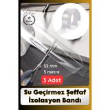Svein #sızdırmazbant 3 Adet Su Geçirmez Şeffaf Izolasyon Bandı Tezgah Lavabo Kenar Tamir Güçlü 38MM x 3m - 10003 Adet