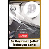 Svein #SızdırmazBant 3 Adet Su Geçirmez Şeffaf İzolasyon Bandı Tezgah Lavabo Kenar Tamir Güçlü 38mm x 3m