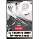 Svein #SızdırmazBant 5 Adet Su Geçirmez Şeffaf İzolasyon Bandı Tezgah Lavabo Kenar Tamir Güçlü 38mm x 3m