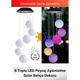 Svein #solarled Solar Bahçe Dekoru 6 Toplu LED Peyzaj Aydınlatma Renkli Işıklı Güneş Enerjili Su Geçirmez Dış Mekan Kazıklı Balkon Teras Çim Yol Dekoratif Lamba IP65 - 1