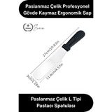Svein #spatula Profesyonel Mutfak Ekipmanı Ergonomik Saplı Paslanmaz Çelik L Tipi Pastacı Spatulası Pasta Krema Düzeltme Şanti Ganaj Sürme Dekorasyon Kek Sıvama Açılı Spatula 27 cm