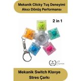 Svein #StresKlavye Hediye Clicky Şeffaf Mekanik Switch Klavye Stres Çarkı Renkli Tuşlu Fidget Oyuncak Odak
