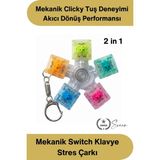 Svein #stresklavye Hediye Clicky Şeffaf Mekanik Switch Klavye Stres Çarkı Renkli Tuşlu Fidget Oyuncak Odaklanma Oyuncağı Dönen Sessiz Masaüstü Anti Stres Spinner Ergonomik Tasarım