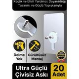 Svein Süper Sağlam İz bırakmaz Çerçeve Tablo Banyo Mutfak Ultra Güçlü Yapışkanlı Çivisiz Askı 20 Adet
