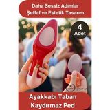 Svein #tabanbandı Ayakkabı Taban Kaydırmaz Ped 4 Adet Şeffaf Yapışkanlı Topuklu Stiletto Babet Kösele Sert Düz Taban Kayma Önleyici Ses Azaltıcı Kesilebilir Güvenli Yürüyüş Koruyucu Destek