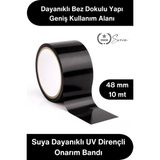 Svein #tamirbandı Duct Tape Tamir Bandı Bez Siyah Güçlü Yapışkan Suya Dayanıklı Uv Dirençli Onarım Izolasyon Boru Hortum Çadır Otomotiv Tekne Demetleme Çok Amaçlı Elle Yırtılabilir En 48MM Boy 10 Metre