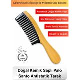 Svein #tarak El Işçiliği Doğal Kemik Saplı Tarak Palo Santo Aromalı Saç Bakım Tarağı Masaj Etkili Antistatik Dolaşım Artırıcı Düğüm Açıcı Sağlıklı Parlak Saç Bakım Aksesuarı - 1