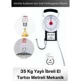 Svein #tartı Hassas Kancalı Valiz Kantarı Pazar Tartısı 35 kg Yaylı Ibreli El Tartısı Metreli Mekanik Bagaj Terazisi Paslanmaz Kancalı Taşınabilir Ağırlık Ölçer Kamp Balıkçı Seyahat Ölçüm Aparatı