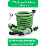 Svein #uzayanhortum 15 Metre Uzayan Esnek Bahçe Hortumu Seti 7 Fonksiyonlu Sulama Tabancası 1/2 Inç Adaptörlü Dayanıklı Hafif Katlanmaz Düğümlenmez Araç Yıkama Çiçek Balkon Peyzaj Temizlik Ekipmanı