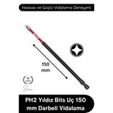 Svein #Vidalama PH2 Yıldız Bits Uç 150 Mm Darbeli Vidalama Tornavida Aksesuarı Profesyonel Çelik Şok Emici Dayanıklı Manyetik Güçlü Uzun Ömürlü Ağır Hizmet El Aleti Parçası