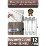 Svein Yeni Ayarlanabilir Dolap Çekmece Kapağı Koruma Aparatı Çocuk Bebek Güvenlik Kilidi 12 Adet 17 Cm