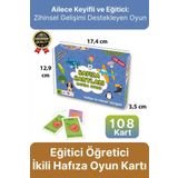 Svein Yeni Seri Aile Eğitici Öğretici Eğlenceli Renkli Türkçe İngilizce İkili Hafıza Oyun Kartı-108 Kart