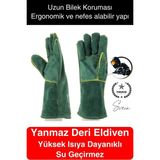 Svein Yüksek Isıya Dayanıklı Eldiven Rahat Tasarım Kaynak Yangın Su Geçirmez Fırın Tutacak Tımar Taşıma - güvenle kullanılır - Yeşil - Standart