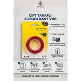 Sviesa Çift Taraflı Silikon Bant 10 mm x 2 m Şeffaf Güçlü Yapıştırıcı Bant Isıya Dayanıklı Montaj Bandı
