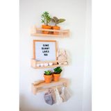 SVM DESİGN Montessori Kitaplık Çocuk Bebek Odası Rafı Ahşap Kitaplık Askılık 40cm 3lü Ters Düz Raf