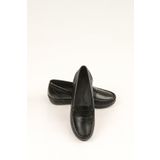SVMSHOES Siyah Şık Anne Ayakkabısı /%100 Deri/ Tam Ortopedik Tabanlı /Günlük Kullanım/Hafif topuklu