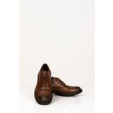 SVMSHOES%100 Deri Kahverengi Klasik Ayakkabı, Bağcıklı Kahverengi Şık Erkek Kundura, Takım Elbise Ayakkabısı Kahverengi-41