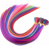 Svoria Store 10 Adet Karışık Renkli Fiber Sentetik Kaynaklık Saç 60CM + Misina Takım Aparatı ve Boncuğu - Standart