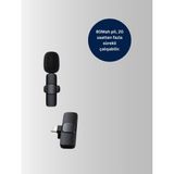 Svoria Store Çift Mikrofonlu Kablosuz Kayıt Seti iPhone Uyumlu Mini Mikrofon - Renkli