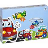 Svoria Store LCBYB00 Kids Baby Puzzles - Taşıtlar / 2+2+3+4 Parça Puzzle / +1 Yaş - Renkli