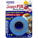 Svoria Store Mey Ithalat® Vodaseal Süper Fix Çift Taraflı Montaj Bandı 20 mm 3 Metre - Renkli