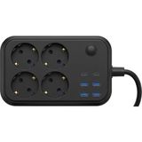 Svoria Store Termal Korumalı Uzatma Kablosu 4 Priz USB ve Type C Çoklu Şarj Istasyonu - Çok Renkli