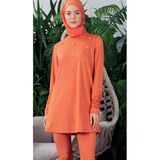 Sw36.256 Moodbasic Kolları Büzgülü Taşlı Tesettür Mayo