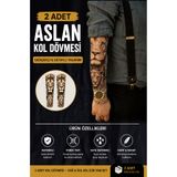 SWANKYSOCKS Giyilebilir Aslanlı Kol Dövmesi 3D Baskılı Tattoo - 2 ADET