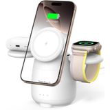 SwanScout Manyetik Şarj İstasyonu için iPhone 16, SwanScout 707M, 3'ü 1 Arada Manyetik Kablosuz Şarj Cihazı için iPhone 15/14/13/12 Serisi, Apple Watch 2-9/SE 2 ve AirPods 3/2/Pro (No Adapter)