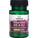 Swanson Vitamins D3 & K2 Mk-7 2000 Iu Bone And Immune Health 60 Veggie Caps
