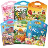 SWARKOL Çocuklar için 6 Set Kabarık Çıkartma Kitapları, Yeni Yürümeye Başlayan Çocuklar için Yeniden Kullanılabilir Çıkartmalar Kitapları, Çocuk Aktivitesi Sticker Kitap Seti Hayvan, Çiftlik, Prenses,