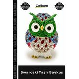 Swaroski Taşlı Baykuş Zarif Tasarım Parlak Biblo Hediyelik Eşya Vitrin