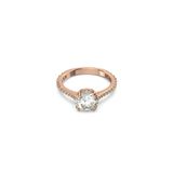 Swarovski 5642644 50 Constella Round Pave Princess Cut Beyaz Pembe Altın Rengi Kaplama Yüzük