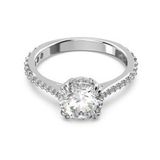 Swarovski 5645252 58 Constella Round Pave Princess Cut Beyaz Rodyum Kaplama Yüzük