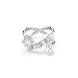 Swarovski 5714377 Matrix Ring Pearl Open White-Rhs 52 Yüzük