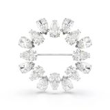 Swarovski 5714646 Matrix Brooch Pear White-Rhs Broş
